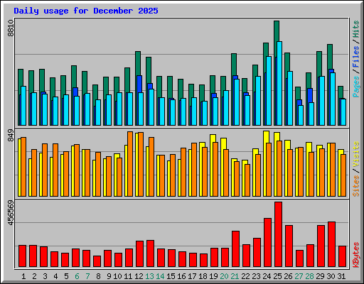 Daily usage for December 2025