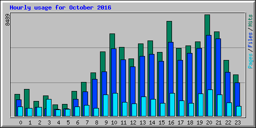 Hourly usage for October 2016